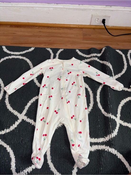 Other - Baby Cherry Print White Footed One-Piece